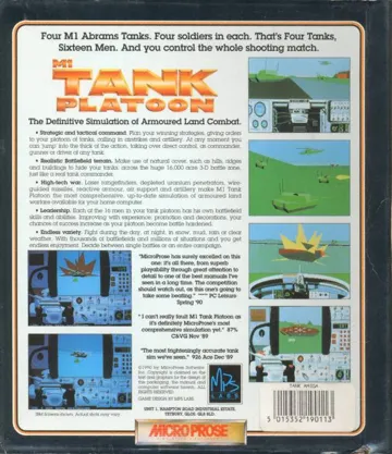 M1 Tank Platoon box cover back